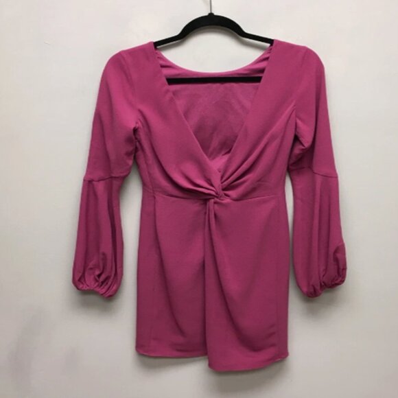 Dress The Population Womens Hibiscus Pink Low Twist Back Mackenzie Dress XS - Picture 1 of 3